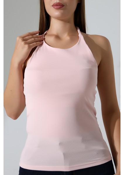 Slim Fit Dar Kesim Arkadan Askılı U Yaka Askılı Basic Body Kadın Atlet 22064 Pudra fiyatları