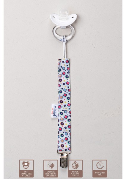 Kız Bebek Pamuklu Kumaş Çiçekli 3lü Emzik Tutucu / Emzik Zinciri / Emzik Askısı Seti fiyatları