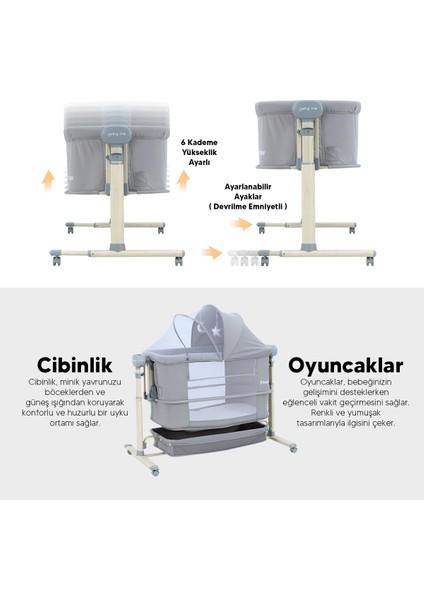 Swing Me Akıllı Beşik – Otomatik Sallanabilir, Ağlamaya Duyarlı Anne Yanı Oyun Parkı