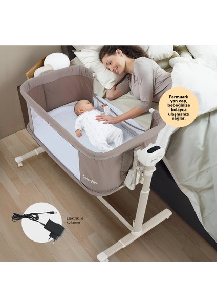 Swing Me Akıllı Beşik – Otomatik Sallanabilir, Ağlamaya Duyarlı Anne Yanı Oyun Parkı