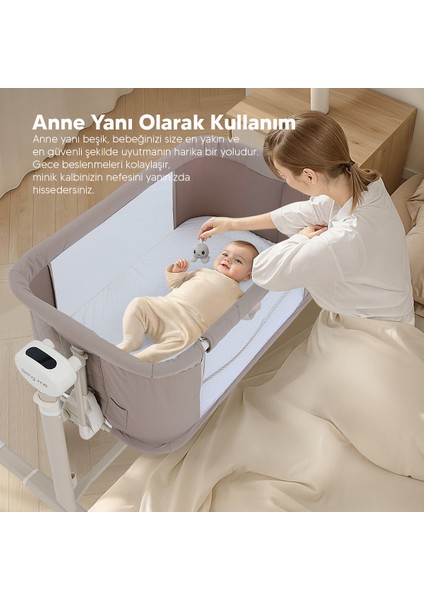 Swing Me Akıllı Beşik – Otomatik Sallanabilir, Ağlamaya Duyarlı Anne Yanı Oyun Parkı