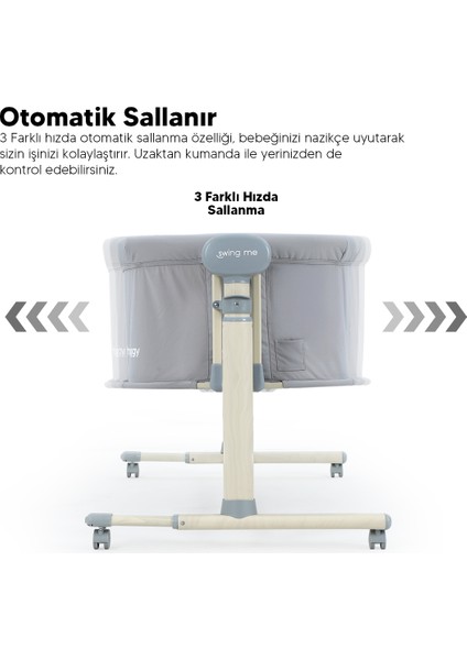 Bej Swing Me Akıllı Beşik – Otomatik Sallanabilir, Ağlamaya Duyarlı Anne Yanı Oyun Parkı modelleri