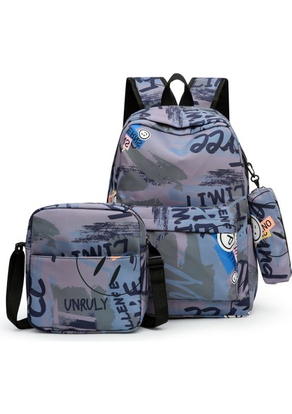 Üç Parçalı Öğrenci Okul Çantası Kampüs Omuz Çantası (Yurt Dışından)