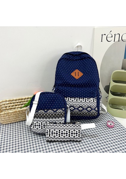 Okul Çantası Omuz Kanvas Çanta Üç Set (Yurt Dışından)