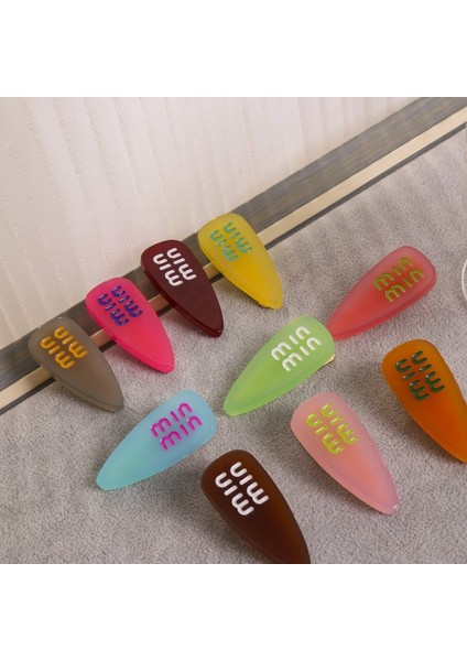 Yeşil Tatlı Sevimli Patlama Yan Klip Fransız Tarzı Şeker Renk Firkete Basit Kişilik Patlama Klip Kadın Kızlar Kenar Klip Firkete Bb Klip (Yurt Dışından) modelleri