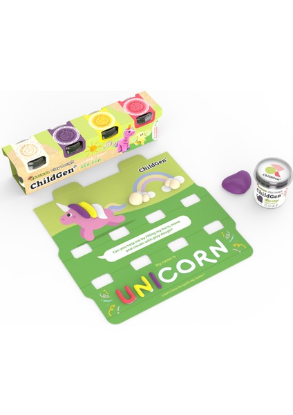 Doğal Oyun Hamuru Ecocup - (125 Grx4) 2x4'lü Set - Unicorn/dinozor fiyatları