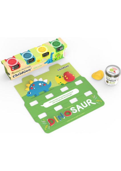 Doğal Oyun Hamuru Ecocup - (125 Grx4) 2x4'lü Set - Unicorn/dinozor modelleri