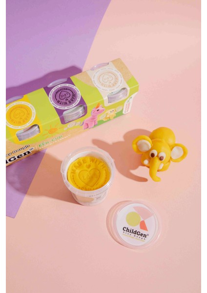 Doğal Oyun Hamuru Ecocup - (125 Grx4) 2x4'lü Set - Unicorn/dinozor