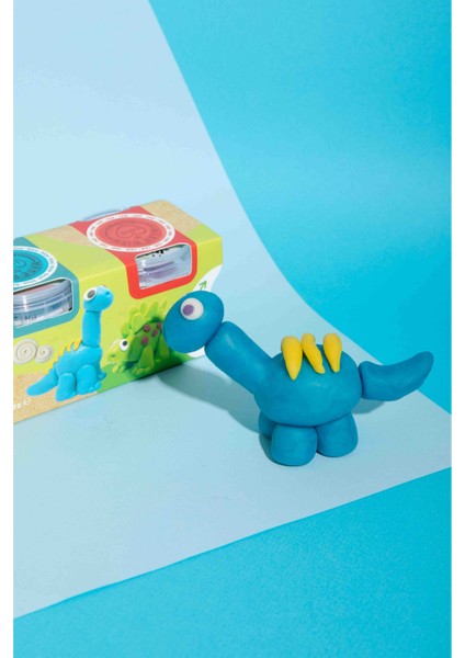 Doğal Oyun Hamuru Ecocup - (125 Grx4) 2x4'lü Set - Unicorn/dinozor