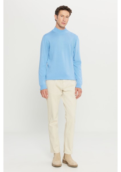 ALTINYILDIZ CLASSICS Erkek Açık Mavi Tüylenme Yapmayan Standart Fit Normal Kesim Yarım Balıkçı Yaka Triko Kazak fiyatları