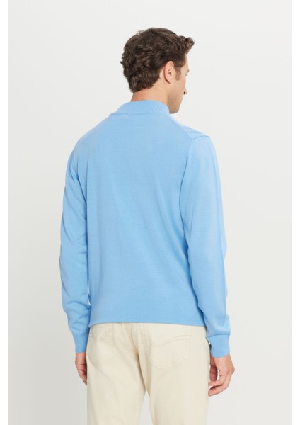 ALTINYILDIZ CLASSICS Erkek Açık Mavi Tüylenme Yapmayan Standart Fit Normal Kesim Yarım Balıkçı Yaka Triko Kazak indirimleri