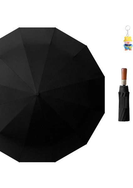 Şemsiye Otomatik Şemsiye Masif Ahşap Saplı Iş Güneş Gölgesi Güneş Koruyucu Şemsiye Üst Düzey Yağmur ve Güneşli Şemsiye (Yurt Dışından)