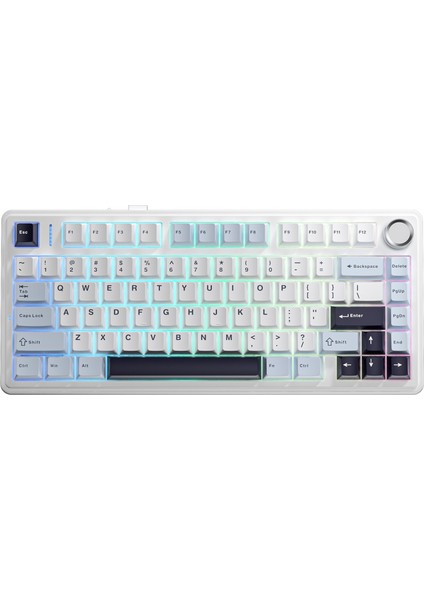 F75 Mekanik Rgb Tkl Ice Vein Switch Kablosuz Makrolu Hot Swap Klavye Lacivert