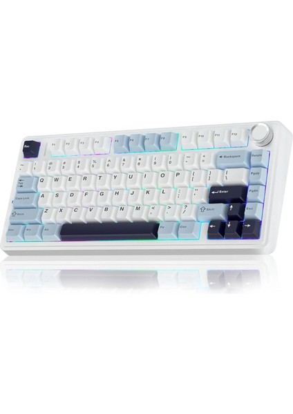 F75 Mekanik Rgb Tkl Ice Vein Switch Kablosuz Makrolu Hot Swap Klavye Lacivert fiyatları