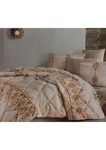 %100 Pamuk Ranforce Çift Kişilik Silikon Yorgan 195 x 215