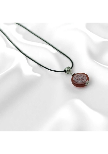 Kadın Erkek Hilye-I Şerif Yazılı Kahverengi Akik Taşı Kolye Doğal Taş Kolye Hediyelik Takı modelleri