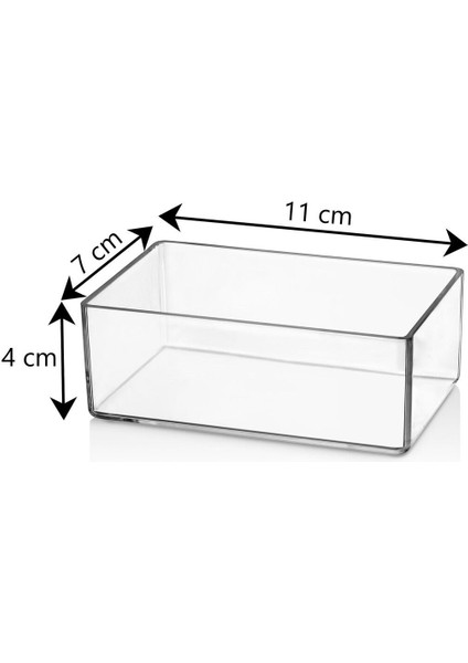 12 Adet Kristal Çekmece Içi Düzenleyici Makyaj Takı Organizeri Sunumluk Kase 300ML modelleri