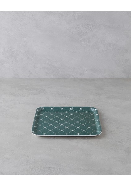 Rootix Melamin Kaydırmaz Tepsi 24X24 cm Yeşil