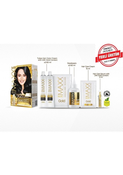 Maxx Deluxe Gold Series Saç Boya Seti 2 Tüp Boya 2 Oksidan 30 Harika Renk Seçeneği fiyatları
