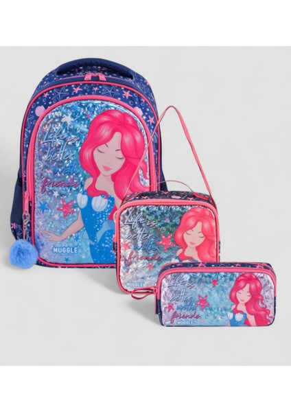 1661 Anatomik Sırtlı Yapılı Kız Çocuk Ilkokul Çantası - NKT01661-LACIVERT-TEK Ebat