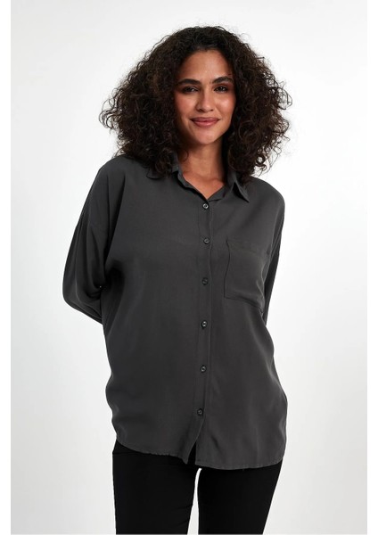 Kadın Oversize Poplin Gömlek
