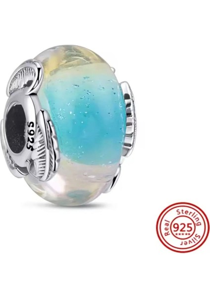 Murano Camı ve Tüy Charm Renkli S925 Gümüş fiyatları