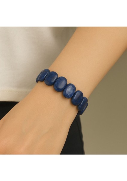 Oval Kesim Lapis Lazuli Bileklik 29 gr 22 cm Doğal Taş Hediye Seçeneğiyle modelleri