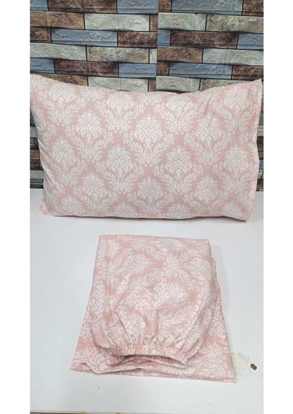 Tek Kişilik Pamuklu Lastikli Çarşaf Takımı ( Şal-Damaks Desen )