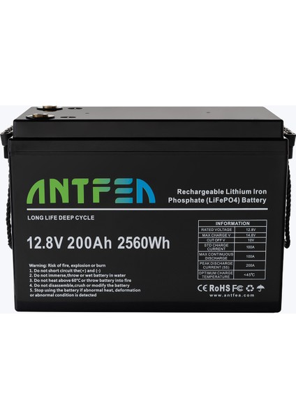 12.8V200AH ABS Lityum Akü LiFePo4