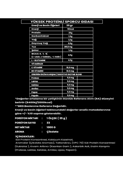 Whey Protein 1000 Gr-Çikolata-Aroma fiyatları
