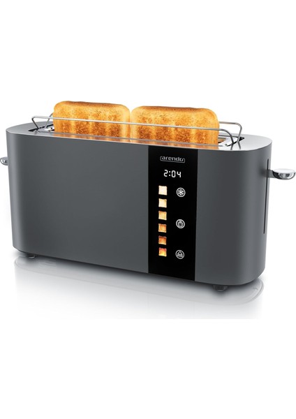 2 Dilim Paslanmaz Çelik Toaster Dokunmatik Ekranlı Çift Duvarlı Lüks Tasarım