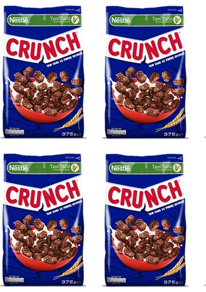 Crunch Tam Tahıl ve Pirinç Gevreği 375 gr x 4 Adet