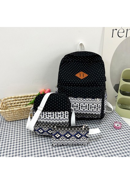 Okul Çantası Omuz Kanvas Çanta Üç Set (Yurt Dışından)