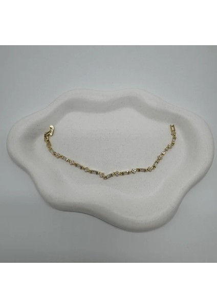 Özel Seri Gold Yonca ve Taş Detaylı Bileklik - Gold modelleri