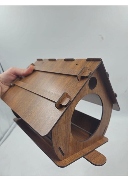 Ahşap Kuş Evi Ceviz Desenli Mdf 22 cm x 20 cm x 20 cm fiyatları