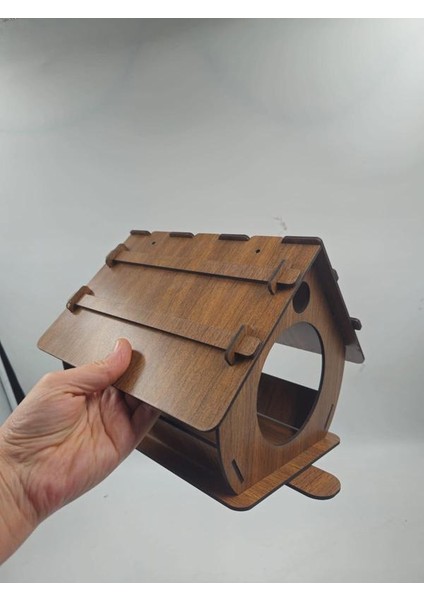 Ahşap Kuş Evi Ceviz Desenli Mdf 22 cm x 20 cm x 20 cm modelleri