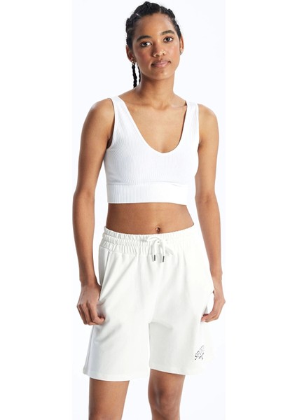Xsıde Actıve Beyaz V Yaka Düz Seamless Kadın Spor Büstiyer fiyatları