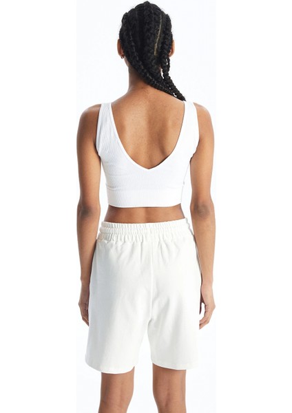 Xsıde Actıve Beyaz V Yaka Düz Seamless Kadın Spor Büstiyer indirimleri