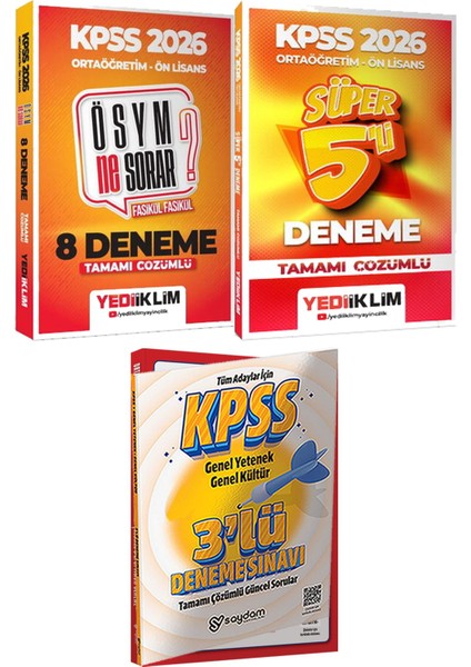 Kpss 2026 Ösym Ne Sorar? 8 Deneme ve Süper 5 Deneme - 3 Deneme