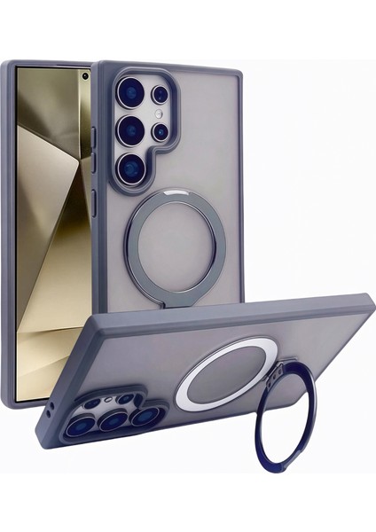 Samsung Galaxy S24 Ultra Manyetik Tpu + Pc Telefon Arka Kılıfı ve Ayaklığı (Yurt Dışından)