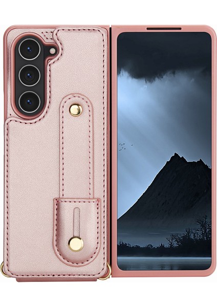 Samsung Galaxy Z Fold5 5g Kickstand Kart Yuvaları Deri Kaplamalı Tpu Kılıf ve Kayış (Yurt Dışından) fiyatları