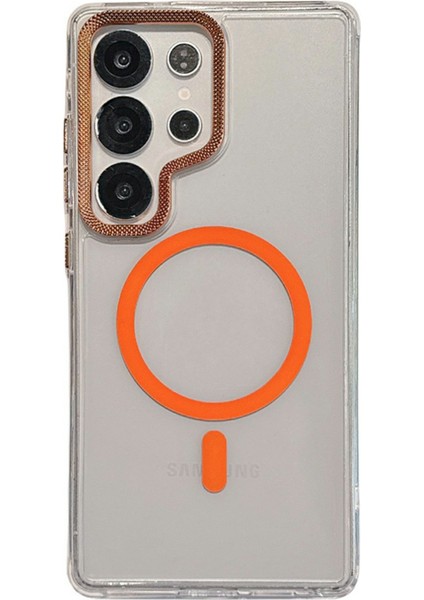 Samsung Galaxy S24 Ultra Pc + Tpu Şeffaf Telefon Kılıfı Magsafe ile Uyumlu (Yurt Dışından)