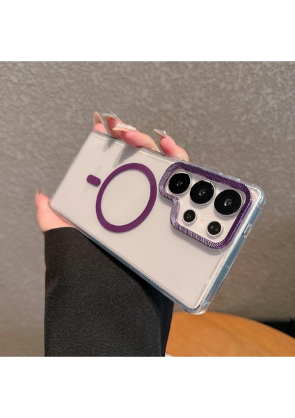 Samsung Galaxy S24 Ultra Pc + Tpu Şeffaf Telefon Kılıfı Magsafe ile Uyumlu (Yurt Dışından)