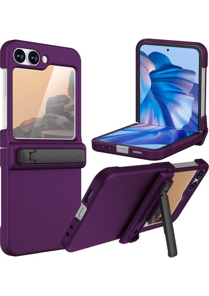 Samsung Galaxy Z Flip7 Fe 5g / Flip6 5g Kauçuk Sert Pc Destekli Telefon Kılıfı (Yurt Dışından)