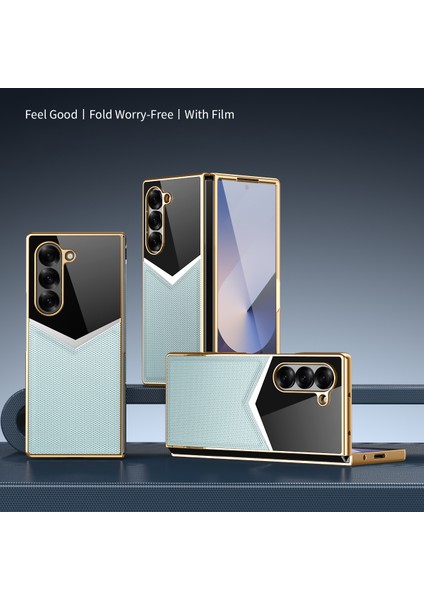 Samsung Galaxy Z Fold5 5g Hakiki Inek Derisi + Pc Kontrast Tasarım Telefon Kılıfı ve Ekran Koruyucu (Yurt Dışından) fiyatları