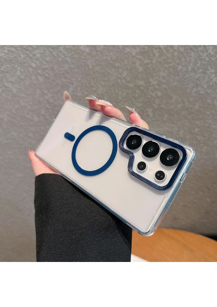 Samsung Galaxy S24 Ultra Pc + Tpu Şeffaf Telefon Kılıfı Magsafe ile Uyumlu (Yurt Dışından)