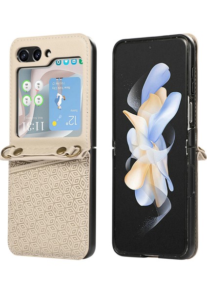 Samsung Galaxy Z Flip5 5g Deri Telefon Kılıfı ve Kart Yuvaları (Yurt Dışından)