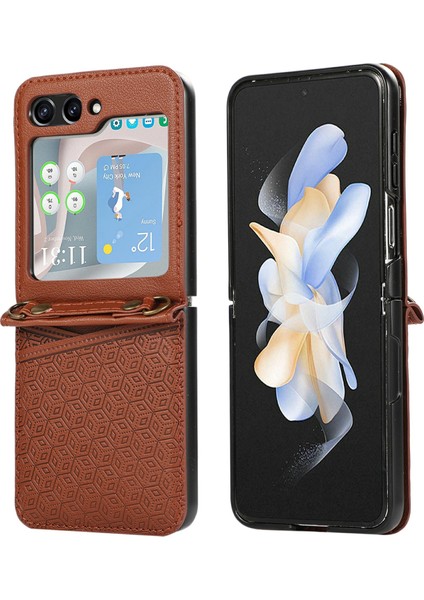 Samsung Galaxy Z Flip6 5g Deri Telefon Kılıfı ve Kart Yuvaları (Yurt Dışından)