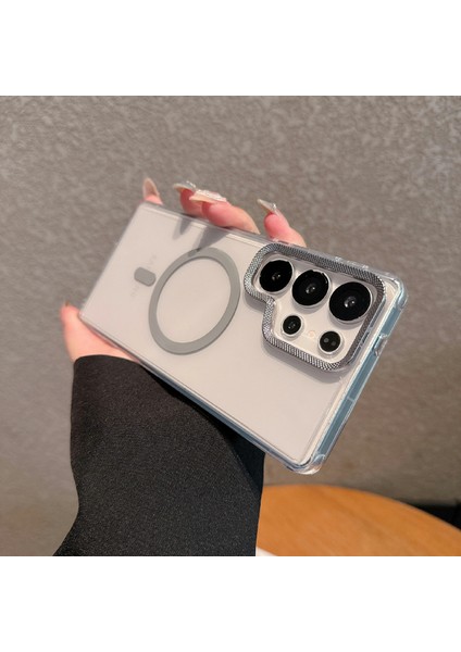 Samsung Galaxy S24 Ultra Pc + Tpu Şeffaf Telefon Kılıfı Magsafe ile Uyumlu (Yurt Dışından)