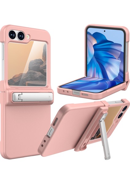 Samsung Galaxy Z Flip7 FE 5G / Flip6 5G Kauçuk Sert PC Destekli Telefon Kılıfı (Yurt Dışından)